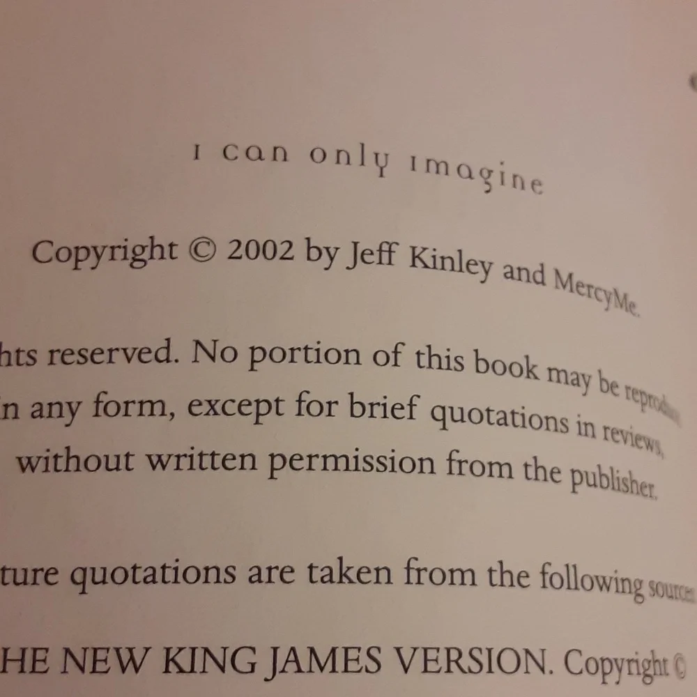 I can only IMAGINE, by mercyme Paperback Book